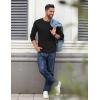 imageCOOFANDY Crewneck Sweaters for Men Slim Fit Long Sleeve Pullover Sweater Ribbed Knitted Lightweight TopsAll Black