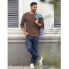 imageCOOFANDY Crewneck Sweaters for Men Slim Fit Long Sleeve Pullover Sweater Ribbed Knitted Lightweight TopsBrown