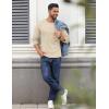 imageCOOFANDY Crewneck Sweaters for Men Slim Fit Long Sleeve Pullover Sweater Ribbed Knitted Lightweight TopsLight Khaki
