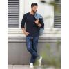 imageCOOFANDY Crewneck Sweaters for Men Slim Fit Long Sleeve Pullover Sweater Ribbed Knitted Lightweight TopsNavy Blue