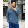 imageCOOFANDY Mens Corduroy Sweatshirt Long Sleeve Pullover Quarter Button Fall Sweat ShirtsGrey Blue