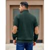 imageCOOFANDY Mens Corduroy Sweatshirt Long Sleeve Pullover Quarter Button Fall Sweat ShirtsLake Green