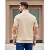 imageCOOFANDY Mens Corduroy Sweatshirt Long Sleeve Pullover Quarter Button Fall Sweat ShirtsLight Khaki