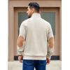 imageCOOFANDY Mens Corduroy Sweatshirt Long Sleeve Pullover Quarter Button Fall Sweat ShirtsMoon Grey