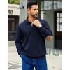 imageCOOFANDY Mens Corduroy Sweatshirt Long Sleeve Pullover Quarter Button Fall Sweat ShirtsNavy Blue