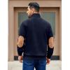 imageCOOFANDY Mens Corduroy Sweatshirt Long Sleeve Pullover Quarter Button Fall Sweat ShirtsNavy Blue