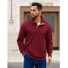 imageCOOFANDY Mens Corduroy Sweatshirt Long Sleeve Pullover Quarter Button Fall Sweat ShirtsWine Red