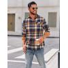 imageCOOFANDY Mens Flannel Shirts Long Sleeve Button Down Shirt Casual Shirts Work Shirts for MenHomestead Plaid