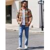 imageCOOFANDY Mens Flannel Shirts Long Sleeve Button Down Shirt Casual Shirts Work Shirts for MenKhaki