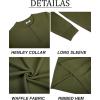 imageCOOFANDY Mens Henley Sweater Long Sleeve Textured Pullover Sweaters Casual Button Crewneck Knit SweaterArmy Green