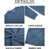 imageCOOFANDY Mens Henley Sweater Long Sleeve Textured Pullover Sweaters Casual Button Crewneck Knit SweaterBlue