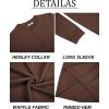 imageCOOFANDY Mens Henley Sweater Long Sleeve Textured Pullover Sweaters Casual Button Crewneck Knit SweaterBrown