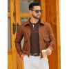 imageCOOFANDY Mens Henley Sweater Long Sleeve Textured Pullover Sweaters Casual Button Crewneck Knit SweaterBrown