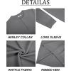 imageCOOFANDY Mens Henley Sweater Long Sleeve Textured Pullover Sweaters Casual Button Crewneck Knit SweaterDark Grey