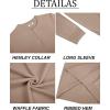 imageCOOFANDY Mens Henley Sweater Long Sleeve Textured Pullover Sweaters Casual Button Crewneck Knit SweaterKhaki