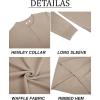 imageCOOFANDY Mens Henley Sweater Long Sleeve Textured Pullover Sweaters Casual Button Crewneck Knit SweaterLight Khaki