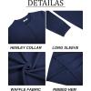 imageCOOFANDY Mens Henley Sweater Long Sleeve Textured Pullover Sweaters Casual Button Crewneck Knit SweaterNavy Blue