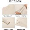 imageCOOFANDY Mens Knit Polo Sweater Long Sleeve VNeck Pullover Sweaters Casual Collared Ribbed Knitted PolosBeige