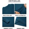 imageCOOFANDY Mens Knit Polo Sweater Long Sleeve VNeck Pullover Sweaters Casual Collared Ribbed Knitted PolosBlue