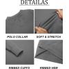 imageCOOFANDY Mens Knit Polo Sweater Long Sleeve VNeck Pullover Sweaters Casual Collared Ribbed Knitted PolosDark Grey