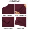 imageCOOFANDY Mens Knit Polo Sweater Long Sleeve VNeck Pullover Sweaters Casual Collared Ribbed Knitted PolosWine Red