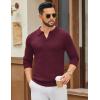 imageCOOFANDY Mens Knit Polo Sweater Long Sleeve VNeck Pullover Sweaters Casual Collared Ribbed Knitted PolosWine Red