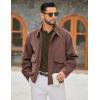 imageCOOFANDY Mens Polo Sweater Casual Long Sleeve Knit Polos Button Down Collared Golf Pullover SweatersArmy Green