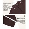 imageCOOFANDY Mens Polo Sweater Casual Long Sleeve Knit Polos Button Down Collared Golf Pullover SweatersBrown