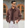imageCOOFANDY Mens Polo Sweater Casual Long Sleeve Knit Polos Button Down Collared Golf Pullover SweatersBrown