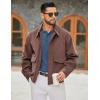 imageCOOFANDY Mens Polo Sweater Casual Long Sleeve Knit Polos Button Down Collared Golf Pullover SweatersDenim Blue