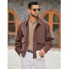 imageCOOFANDY Mens Polo Sweater Casual Long Sleeve Knit Polos Button Down Collared Golf Pullover SweatersKhaki