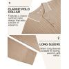 imageCOOFANDY Mens Polo Sweater Casual Long Sleeve Knit Polos Button Down Collared Golf Pullover SweatersLight Khaki
