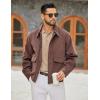 imageCOOFANDY Mens Polo Sweater Casual Long Sleeve Knit Polos Button Down Collared Golf Pullover SweatersLight Khaki