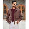 imageCOOFANDY Mens Polo Sweater Casual Long Sleeve Knit Polos Button Down Collared Golf Pullover SweatersWine Red