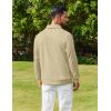 imageCOOFANDY Mens Polo Sweatshirts 2025 Long Sleeve Casual Golf Shirts Light Weight Moisture Wicking Pullover ShirtsKhaki