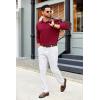 imageCOOFANDY Mens Polo Sweatshirts 2025 Long Sleeve Casual Golf Shirts Light Weight Moisture Wicking Pullover ShirtsWine Red
