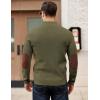 imageCOOFANDY Mens Pullover Sweaters Long Sleeve Knit Quarter Button Sweater Mock Neck Casual Henley SweaterArmy Green