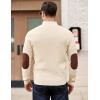 imageCOOFANDY Mens Pullover Sweaters Long Sleeve Knit Quarter Button Sweater Mock Neck Casual Henley SweaterBeige