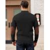 imageCOOFANDY Mens Pullover Sweaters Long Sleeve Knit Quarter Button Sweater Mock Neck Casual Henley SweaterBlack