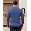 imageCOOFANDY Mens Pullover Sweaters Long Sleeve Knit Quarter Button Sweater Mock Neck Casual Henley SweaterBlue