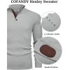 imageCOOFANDY Mens Pullover Sweaters Long Sleeve Knit Quarter Button Sweater Mock Neck Casual Henley SweaterLight Gray