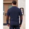 imageCOOFANDY Mens Pullover Sweaters Long Sleeve Knit Quarter Button Sweater Mock Neck Casual Henley SweaterNavy Blue