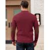 imageCOOFANDY Mens Pullover Sweaters Long Sleeve Knit Quarter Button Sweater Mock Neck Casual Henley SweaterRed