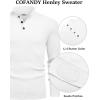 imageCOOFANDY Mens Pullover Sweaters Long Sleeve Knit Quarter Button Sweater Mock Neck Casual Henley SweaterWhite