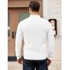 imageCOOFANDY Mens Pullover Sweaters Long Sleeve Knit Quarter Button Sweater Mock Neck Casual Henley SweaterWhite