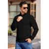 imageCOOFANDY Mens Quarter Button Sweater Long Sleeve Stand Collar Sweaters Casual Knitted Ribbed Dress PulloverAblack