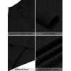 imageCOOFANDY Mens Quarter Button Sweater Long Sleeve Stand Collar Sweaters Casual Knitted Ribbed Dress PulloverAblack
