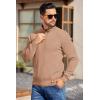 imageCOOFANDY Mens Quarter Button Sweater Long Sleeve Stand Collar Sweaters Casual Knitted Ribbed Dress PulloverApricot