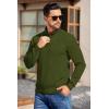 imageCOOFANDY Mens Quarter Button Sweater Long Sleeve Stand Collar Sweaters Casual Knitted Ribbed Dress PulloverArmy Green