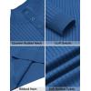 imageCOOFANDY Mens Quarter Button Sweater Long Sleeve Stand Collar Sweaters Casual Knitted Ribbed Dress PulloverBlue